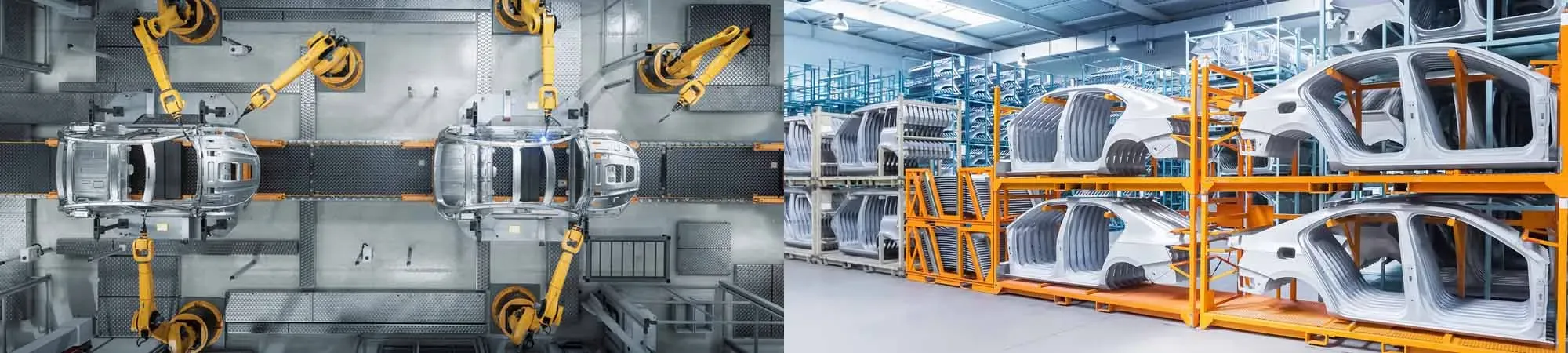 Car manufacturing line and materials handling